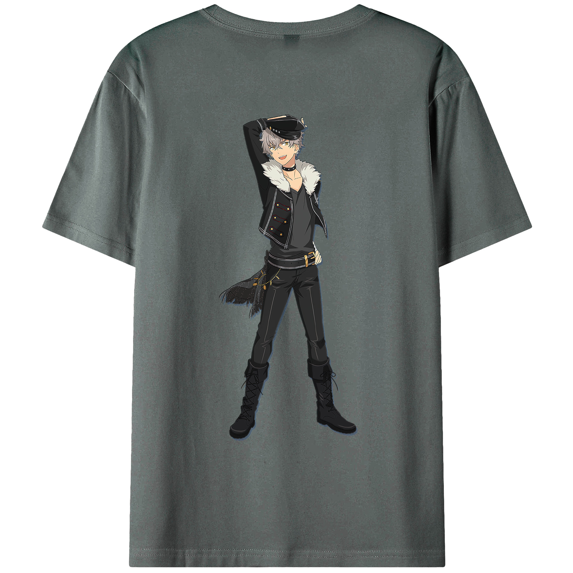 （画像用） あんさんぶるスターズ! Ensemble Stars 綿100％ メンズ半袖Tシャツ（バックプリント） 通気性